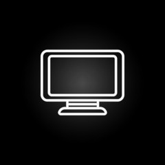 Poster - monitor neon icon. Elements of computer hardware set. Simple icon for websites, web design, mobile app, info graphics
