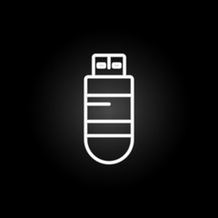 Aufkleber - flash card neon icon. Elements of computer hardware set. Simple icon for websites, web design, mobile app, info graphics