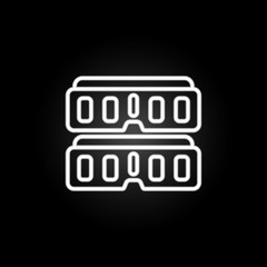 Poster - data server neon icon. Elements of computer hardware set. Simple icon for websites, web design, mobile app, info graphics