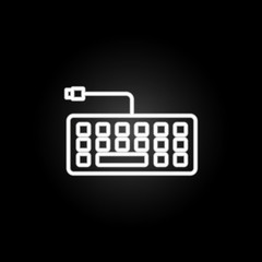 Aufkleber - keyboard neon icon. Elements of computer hardware set. Simple icon for websites, web design, mobile app, info graphics