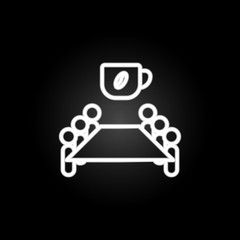 Poster - conference coffee break neon icon. Elements of conferencing set. Simple icon for websites, web design, mobile app, info graphics