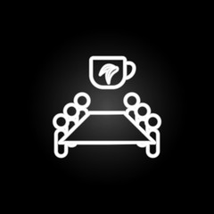 Poster - conference tea break neon icon. Elements of conferencing set. Simple icon for websites, web design, mobile app, info graphics
