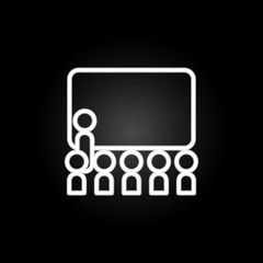 Poster - presentation neon icon. Elements of conferencing set. Simple icon for websites, web design, mobile app, info graphics