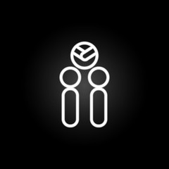 Poster - Mutual agreement neon icon. Elements of conferencing set. Simple icon for websites, web design, mobile app, info graphics