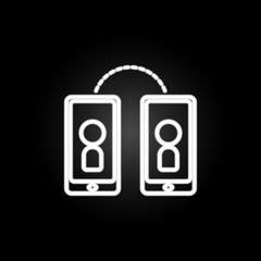 Poster - phone neon icon. Elements of conferencing set. Simple icon for websites, web design, mobile app, info graphics