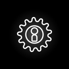Poster - personnel Management neon icon. Elements of conferencing set. Simple icon for websites, web design, mobile app, info graphics