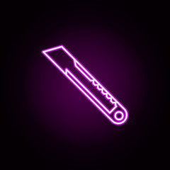 Poster - cutter neon icon. Elements of construction tools set. Simple icon for websites, web design, mobile app, info graphics
