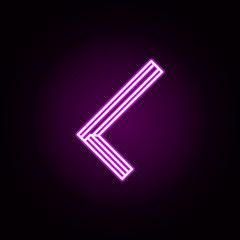 Poster - triangular ruler neon icon. Elements of construction tools set. Simple icon for websites, web design, mobile app, info graphics