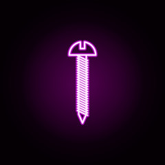 Poster - concrete nail neon icon. Elements of construction tools set. Simple icon for websites, web design, mobile app, info graphics
