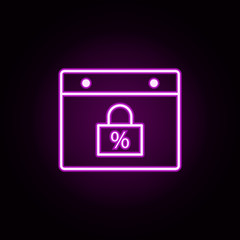 Aufkleber - cyber Monday in browser neon icon. Elements of cyber monday set. Simple icon for websites, web design, mobile app, info graphics