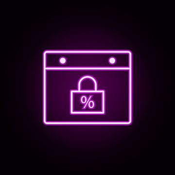 cyber Monday in browser neon icon. Elements of cyber monday set. Simple icon for websites, web design, mobile app, info graphics