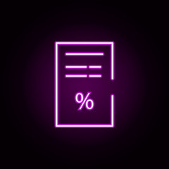 Poster - invoice neon icon. Elements of cyber monday set. Simple icon for websites, web design, mobile app, info graphics