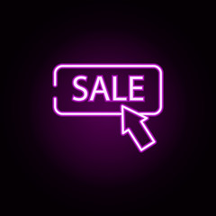 Aufkleber - online sale neon icon. Elements of cyber monday set. Simple icon for websites, web design, mobile app, info graphics