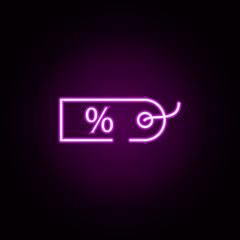 Poster - sale tag neon icon. Elements of cyber monday set. Simple icon for websites, web design, mobile app, info graphics