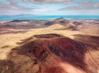 Beautiful panoramic birds eye view on Calderon Hondo, Fuertevent