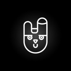 Poster - animal, bunny face, rabbit neon icon. Elements of easter day set. Simple icon for websites, web design, mobile app, info graphics