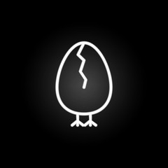 Poster - baby, chicken, Easter, happy neon icon. Elements of easter day set. Simple icon for websites, web design, mobile app, info graphics