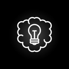 Poster - Bulb in cloud neon icon. Elements of education set. Simple icon for websites, web design, mobile app, info graphics