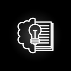 Poster - Brain and light bulb neon icon. Elements of education set. Simple icon for websites, web design, mobile app, info graphics