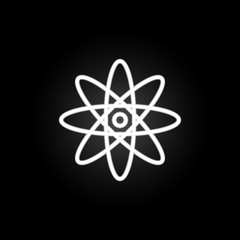 Atoms neon icon. Elements of education set. Simple icon for websites, web design, mobile app, info graphics