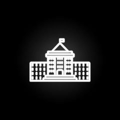 Poster - School building neon icon. Elements of education set. Simple icon for websites, web design, mobile app, info graphics