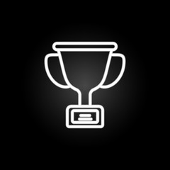 Poster - Cup neon icon. Elements of education set. Simple icon for websites, web design, mobile app, info graphics
