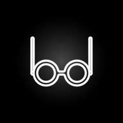 Poster - Spectacles neon icon. Elements of education set. Simple icon for websites, web design, mobile app, info graphics