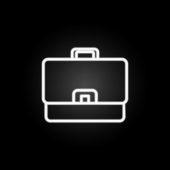 Poster - Briefcase neon icon. Elements of education set. Simple icon for websites, web design, mobile app, info graphics