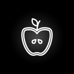 Poster - farm, apple, fruit neon icon. Elements of farm set. Simple icon for websites, web design, mobile app, info graphics