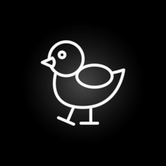 Poster - farm duckling neon icon. Elements of farm set. Simple icon for websites, web design, mobile app, info graphics