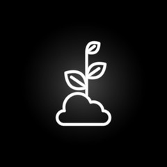 Poster - farm sapling neon icon. Elements of farm set. Simple icon for websites, web design, mobile app, info graphics