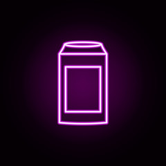 Poster - can of cola neon icon. Elements of fast food set. Simple icon for websites, web design, mobile app, info graphics