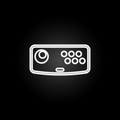 Poster - gaming console neon icon. Elements of gaming set. Simple icon for websites, web design, mobile app, info graphics