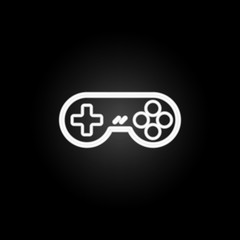 Poster - gaming console neon icon. Elements of gaming set. Simple icon for websites, web design, mobile app, info graphics
