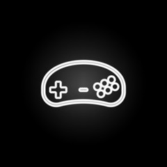 Poster - gaming console neon icon. Elements of gaming set. Simple icon for websites, web design, mobile app, info graphics
