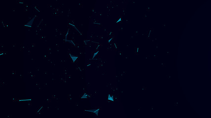 Aufkleber - Abstract digital background. Cosmic particles. The effect of plexus. Big data visualization. 3d rendering
