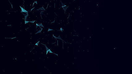 Aufkleber - Abstract digital background. Cosmic particles. The effect of plexus. Big data visualization. 3d rendering