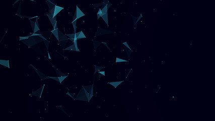Leinwandbilder - Abstract digital background. Cosmic particles. The effect of plexus. Big data visualization. 3d rendering