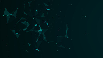 Aufkleber - Abstract digital background. Cosmic particles. The effect of plexus. Big data visualization. 3d rendering