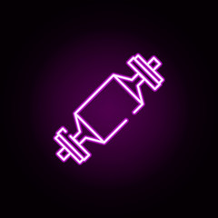 Poster - bar, deadlift neon icon. Elements of gym set. Simple icon for websites, web design, mobile app, info graphics