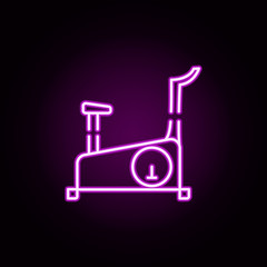 Poster - bike neon icon. Elements of gym set. Simple icon for websites, web design, mobile app, info graphics