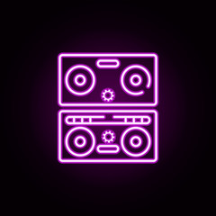 Poster - dumbbell neon icon. Elements of gym set. Simple icon for websites, web design, mobile app, info graphics