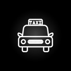 Poster - Taxi neon icon. Elements of hotel set. Simple icon for websites, web design, mobile app, info graphics