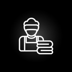 Poster - maid neon icon. Elements of hotel set. Simple icon for websites, web design, mobile app, info graphics