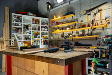Carpentry Workshop Equipped With The Necessary Tools