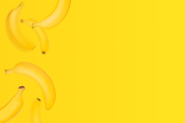 Wall Mural - Falling bananas background