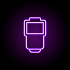 Poster - flash neon icon. Elements of photography set. Simple icon for websites, web design, mobile app, info graphics
