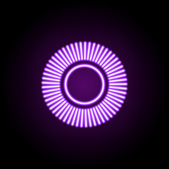 Poster - the sun neon icon. Elements of Cartooning space set. Simple icon for websites, web design, mobile app, info graphics