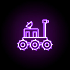 Poster - rover neon icon. Elements of Cartooning space set. Simple icon for websites, web design, mobile app, info graphics