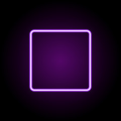 Poster - square neon icon. Elements of Geometric figures set. Simple icon for websites, web design, mobile app, info graphics